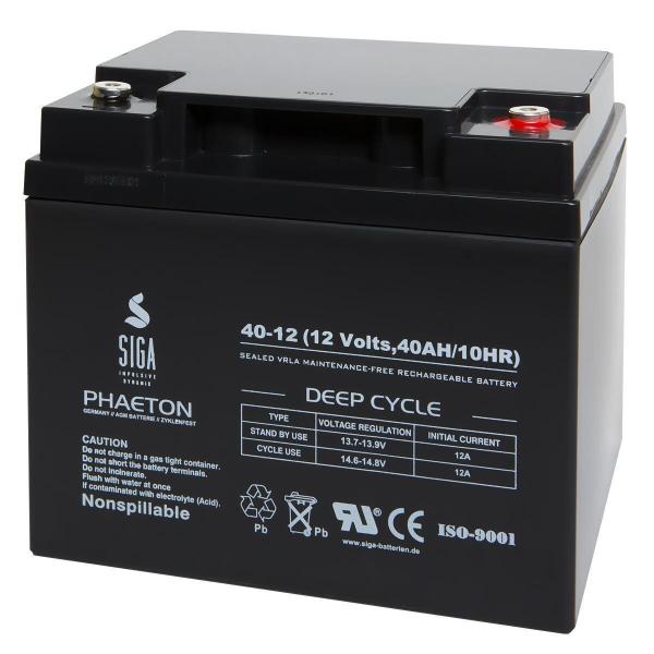 Batteria SIGA Phaeton AGM Deep Cycle 40Ah 12V